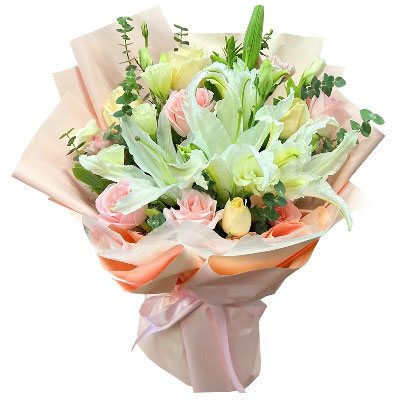 惠州10朵玫瑰百合混搭，爱是难忘时刻